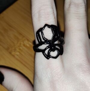 Black Gothic Metal Spider Ring Size 6